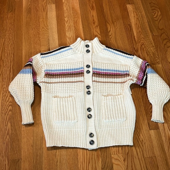 Anthropologie x Maeve High-Collar Mixed-Stitch Cardigan Sweater Size XS NWT - Picture 7 of 12